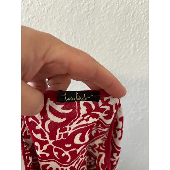 Vintage Y2K Loco Lindo Ruffled Skirt Size Large Red Cottagecore Boho - Picture 3 of 4